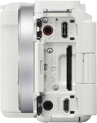Sony ZV-E10 II كاميرا بدون مرآة | أبيض مجمعة مع بطاقة ذاكرة 64 جيجابايت + شاحن بطارية + مجموعة أدوات بداية + كيس كاميرا + قطعة قماش تنظيف الألياف الدقيقة (6 عناصر) in Kuwait