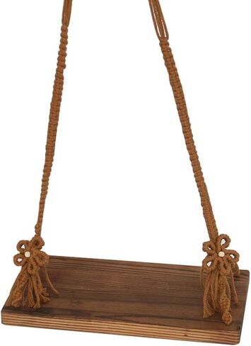 Newborn Photography Wooden Swing Seat, Baby Photo Props, Vintage Photoshoot Pose Babyswing, Medium, Coffee, USAEUBU2229 in Kuwait