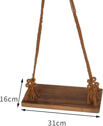 Newborn Photography Wooden Swing Seat, Baby Photo Props, Vintage Photoshoot Pose Babyswing, Medium, Coffee, USAEUBU2229 in Kuwait