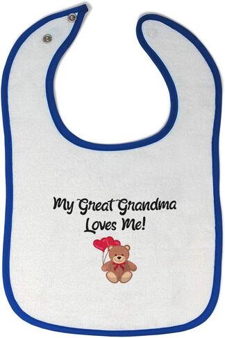 Toddler & Baby Bibs Burp Cloths Grandparents My Great Grandma Loves Me! Grandparents Cotton Baby Items for Baby Girl & Boy White Design Only in Saudi Arabia