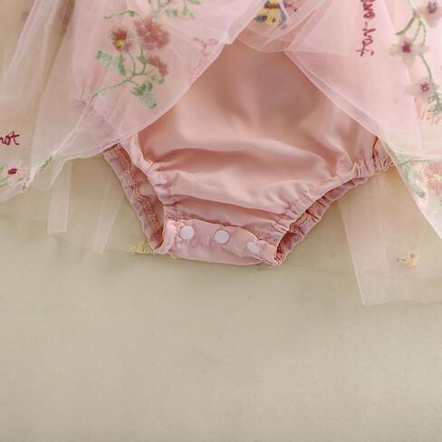 MAINESAKA Smocked Baby Girl Tulle Romper Dress Floral Embroidery Butterfly Wings Fairy Bubble Romper Bodysuit Summer Clothes in Saudi Arabia