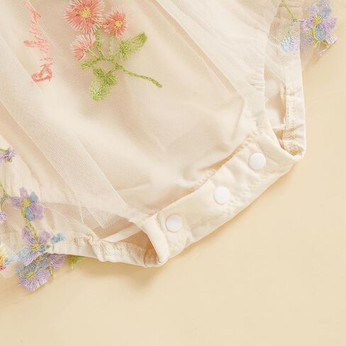 MAINESAKA Smocked Baby Girl Tulle Romper Dress Floral Embroidery Butterfly Wings Fairy Bubble Romper Bodysuit Summer Clothes in Saudi Arabia
