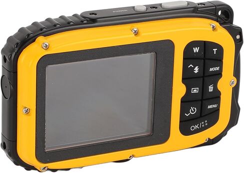 Diving Camera 1080P 48MP Anti Shake 5m Water Underwater Camera with 2.4 Inch Color Screen 32G Memory Card Autofocus 650mAh Face Recognition (Yellow) in Saudi Arabia
