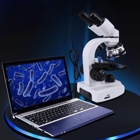 Microscope for Kids, Compound Microscope, Binocular Microscope 40X‑3000X 360° Rotation Clear Image High Definition for Inspection Laboratory (US Plug 100-240V) in Kuwait