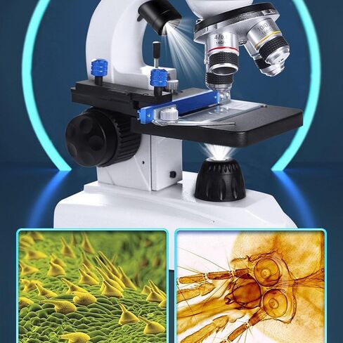 Microscope for Kids, Compound Microscope, Binocular Microscope 40X‑3000X 360° Rotation Clear Image High Definition for Inspection Laboratory (US Plug 100-240V) in Kuwait