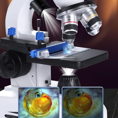 Microscope for Kids, Compound Microscope, Binocular Microscope 40X‑3000X 360° Rotation Clear Image High Definition for Inspection Laboratory (US Plug 100-240V) in Kuwait