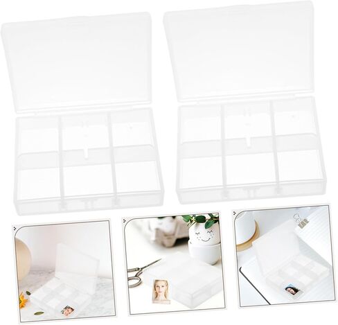 DOITOOL 2sets Large Capacity Photo Storage Boxes Card Organizing Cases for Hardware Screw Storage Plastic Box for Cards 2pcs*2 in Kuwait
