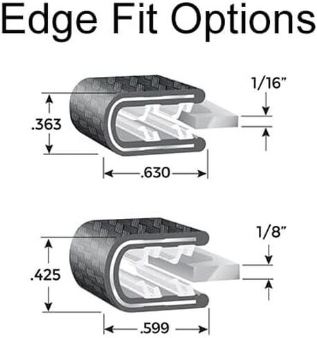 Edge Trim Plus for Metal Edges, Car, Truck, RV, Boat - Industrial Strength - Strong Grip, Easy Installation - Durable PVC - Fits 1/8 Edge - Black with Carbon Fiber Texture - 25 Feet - AETPB8X1/8-25 in Kuwait