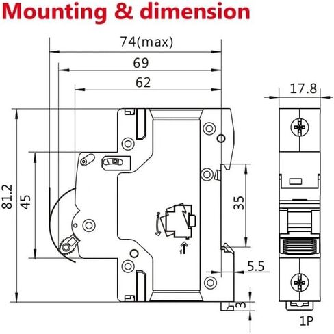 Gym9 3p 6ka MCB DIN Rail Circuit Breaker 6A-63A AC Type (16A) in Kuwait