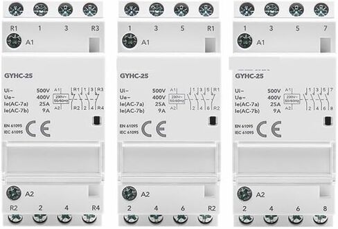 Din Rail Automatic Modular Household Contactor AC230V 4P 25A 4NO 2NO2NC 3NO1NC 50/60Hz 3P 25A 3NO(3P 25A 3NO) in Kuwait