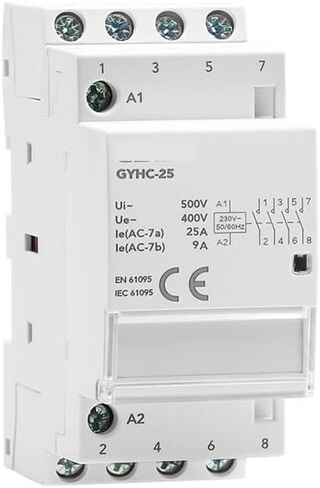 Din Rail Automatic Modular Household Contactor AC230V 4P 25A 4NO 2NO2NC 3NO1NC 50/60Hz 3P 25A 3NO(3P 25A 3NO) in Kuwait