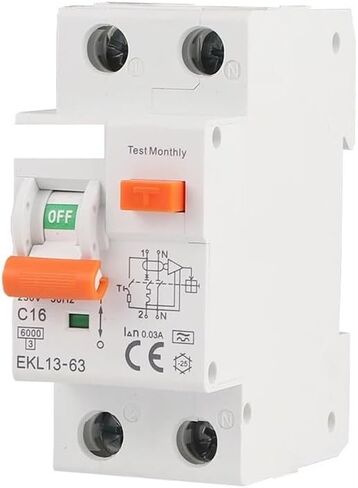 RCBO Type A 1P+N قاطع الدائرة التلقائي المتبقي مع حماية التسرب الحالية 6KA 2P DPN 30MA EKL13 (6A) in Kuwait