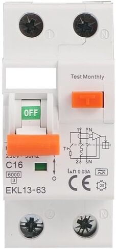 RCBO Type A 1P+N قاطع الدائرة التلقائي المتبقي مع حماية التسرب الحالية 6KA 2P DPN 30MA EKL13 (6A) in Kuwait