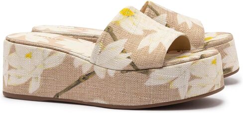Larroodé Alex Flatform Mule في Raffia المطبوعة Beige in Saudi Arabia