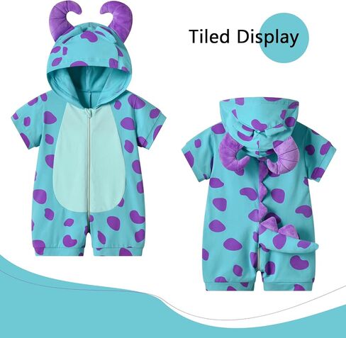 TONWHAR Boys Girls Short Sleeve Animal Hooded Rompers Cute Summer Outfit for Toddler Kids in Kuwait