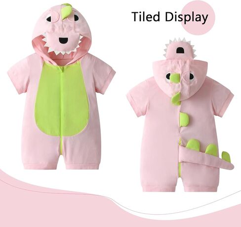 TONWHAR Boys Girls Short Sleeve Animal Hooded Rompers Cute Summer Outfit for Toddler Kids in Kuwait