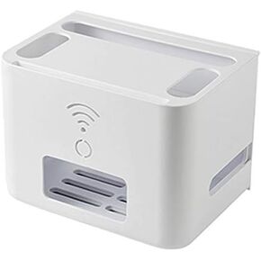 Router Storage Box，Router Storage Box WiFi Router Bracket Set-top Box 2 Tiers Set-top Box Supports Home and Office WiFi Router Adjustable Cable Box Stands，White-29.2 * 21 * 20.9cm