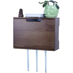 Router Storage Box，Box Router Storage Box WiFi Router Bracket Set-top Floating Wall Mounted Shelf Shelf Bracket for TV Accessories WiFi Router TV Box Set Top，Brown-34 * 13 * 25cm