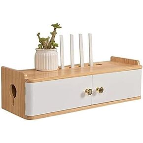 Router Hider Box Wireless Router Rack Wall Mount WiFi Router Storage Box Power Strip Cable Management Hider for Stores Home Living Rooms for Home Decor Storage，One Color-58 cm