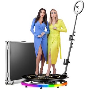360 Photo Booth Machine,360 Photo Booth Machine for Parties with PhotoBooth Chacktok VIP,Software APP Remote Automatic Slow Motion Rotating 360 Video Camera Booth for 1-2 People