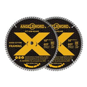 10 Inch Table Saw Blade/Miter Saw Blade for Ultra-Nice Wood Cutting, 80T, 2 Pack