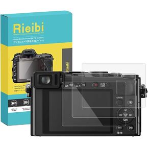 Rieibi (3 Packs Screen Protector for Panasonic Lumix DMC-LX100 LX100 II Lumix DC-ZS99 Digital Camera, 0.33mm 9H Hardness Tempered Glass Film for Panasonic LX100 LX100 II DC-ZS99