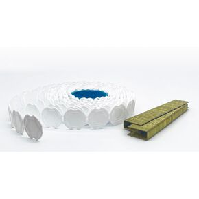 Cap Staples, 7/8" Staple & Collated Plastic Cap (2000 Count), Compatible with All Strip Cap Pneumatic Cap Staplers