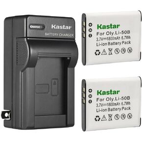 استبدال شاحن بطارية الجدار Kastar AC لـ Olympus LI-50B ، Stylus 9010 ، SZ-10 ، SZ-11 ، SZ-12 ، SZ-14 ، SZ-15 ، SZ-16 ، SZ-20 ، SZ-25MR ، SZ-30MR ، SZ-31MR IHS ، TUGH TG-610