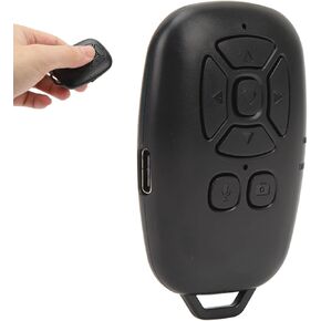 Bluetooth Remote Control Page Turner, Remote Shutter Camera Remote Control, USB Chargeable Video Fingertip Ring Clicker, for iOS Android