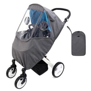 Miracle Baby Stroller Rain Cover, Universal Stroller Cover for Rain, Baby Travel Weather Shields Windproof and Waterproof, Protect from Dust and Snow, Stroller Accessories (Grey)