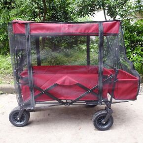Wagon Mosquito Net Cover for Camping Wagon and Stroller, Easy Access with Zipper Design, Wagon Net Cover Accessories for 2.6-3 Feet Wagons, NET ONLY