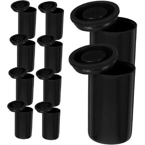 Vaguelly 24pcs Empty Carrier Camera Film Canisters with Lids Airtight Large Key Canisters with Lids Containers Organizer Film Case Photo Boxes Storage Caps for Black