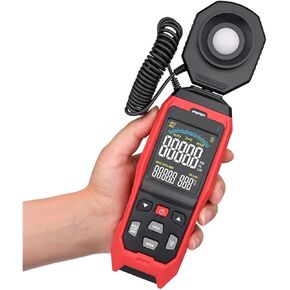 Digital Illuminance Light Meter Tester, Digital Light Meter Photography Luxmeter Detachable Probe Illuminometer 200000 Lux/Fc Photometer Enviromental Tester for set design, factory, office or home use