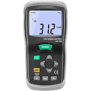 Digital Illuminance Light Meter Tester, Portable Photometer Illumination Meter Luminance Meter Photometer Illumination Meter Backlit LCD Display for Set Design, Factory, Office or Home use