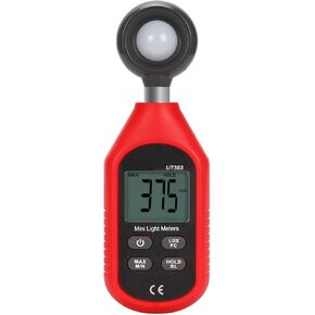 Digital Illuminance Light Meter Tester, Digital Luxmeter 383BT Mini Light Meter Environmental Test Equipment Handheld Illuminometer for Set Design, Factory, Office or Home use
