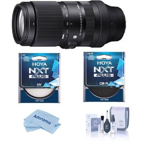 Sigma 100-400mm f/5-6.3 DG DN OS Contemporary Lens for L Mount, Bundle with Hoya NXT Plus 67mm CPL+UV Filter Kit, Cleaning Kit, Cleaning Cloth