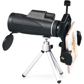 Portable Binoculars High Power, Classic Monocular Telescope Sportting Scope with Phone Holder and Tripod for Adults Outdoor Sightseeing Travelling Gaming monocular