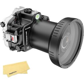 Seafrogs مساكن تحت الماء لـ Canon EOS R50 ، علبة مقاومة للماء 40 مترًا مع طقم منفذ مسطح FL100 ، وحالة الغوص المقاومة للماء لـ Canon R50+ EF 16-35mm f/2.8 ، EF 24-70mm f/2.8L