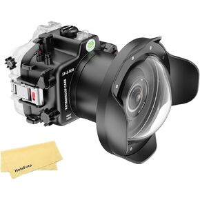 Seafrogs مساكن تحت الماء لـ Canon EOS R50 ، علبة مقاومة للماء 40M مع مجموعة منفذ DOME WA005F ، علبة الغوص المقاومة للماء لـ Canon R50+ EF 17-40 مم F/4L ، عدسات EF 85 ملم