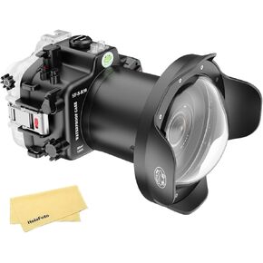 Seafrogs Underwater Housing for Canon EOS R50, 40M Waterproof Case with WA005A Long Dome Port Kit, Waterproof Scuba Diving Case for Canon R50+ EF 16-35mm f/2.8, EF 24-105mm f/4L
