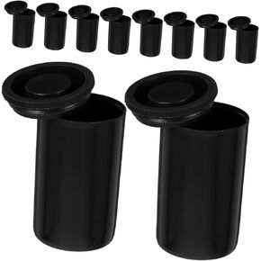 DOITOOL Film Storage Containers 24ct Plastic Film Canisters Lids Canisters Holder Lid Camera Reel Holder Compact