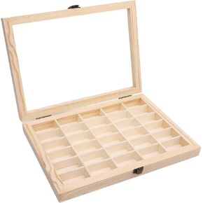 Film Cassette Display Case, 30 Slots Solid Wood Film Case, Dust Proof, Storage Box for 135mm Films and Others