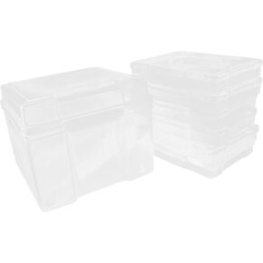 6pcs Multipurpose Plastic Storage Boxes Clear Photo Organizer for Cards Postcards and Items Lightweight and Portable Design Dividers for Easy Organization