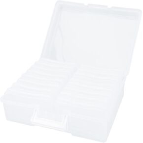 balacoo Multifunctional Photo Organizer Case Transparent Storage Box for Photos Cards Nails Jewelry