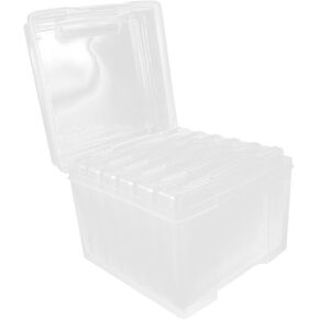 POPETPOP 6pcs Clear Plastic Cards Organizer Boxes Dividers Multipurpose Storage Container for Photos Postcards and Greeting Cards Design for Easy Viewing and Organizing