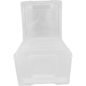 Kisangel 6pcs Transparent Plastic Storage Boxes for Photos Postcards Multi-Functional Organizer Case Material for Desktop Organization