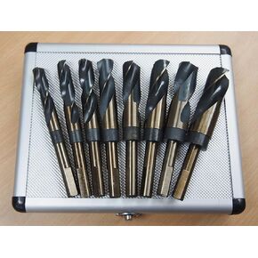 8pc HSS Silver Silver & Deming Bits مجموعة كبيرة الحجم 9/16 "إلى 1" ، مخفضة 1