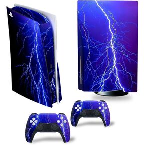 Lightning Skin Compatible with Ps5 Disc Edition Controllers with Anti-Slip Features and Modern Design Vinyl Protection Stickers lightning-0100