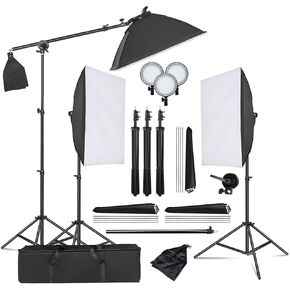 3pcs Softbox Lighting Kit Photography Continuous Lighting System Photo Studio Equipment with 3pcs 45W LED Light for Photo Studio Portrait, Video Shooting
