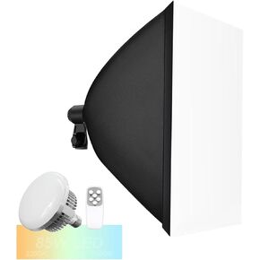 Julius Studio [1 Pack] Softbox Photography Lighting Kit, 85W LED Bulb, Remote Control, Dimmable 3200K-5500K, 20x28-inch, JSAG891